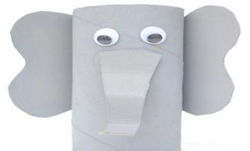 کاردستی فیل با رول دستمال کاغذی