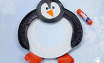 کاردستی پنگوئن با بشقاب یکبار مصرف