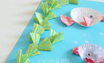 کاردستی ماهی و دریا با کاغذ کاپ کیک