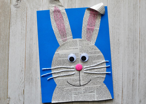 کاردستی خرگوش با تکه های روزنامه