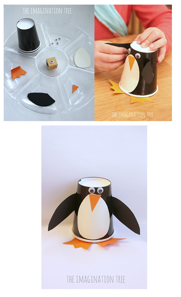 کاردستی پنگوئن با لیوان یکبار مصرف